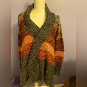 Ladies A.N.A. Sweater Wrap Cardigan Asymmetrical  Hem Fall Color Size Small
